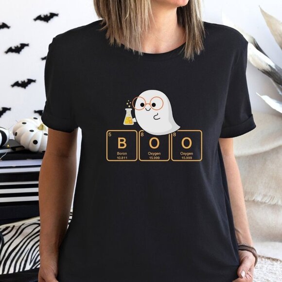 Generic Other - Cute Science Halloween Shirt Ghost Scientist With Periodic Table Of Elements